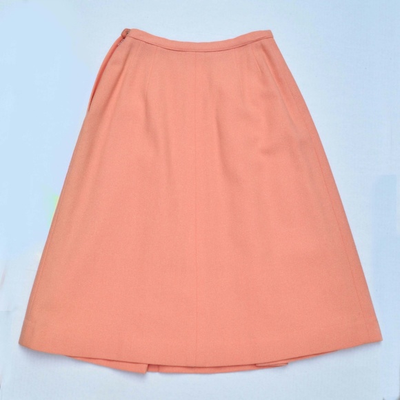 Peach Pink vintage Skirt w Pleats size 0 waist 25 inch - Picture 2 of 5